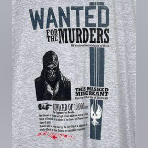 Dishonored Bethesda Wanted Loot Crate T Shirt Gray Black Size Men's Medium NWT - Picture 6 of 6